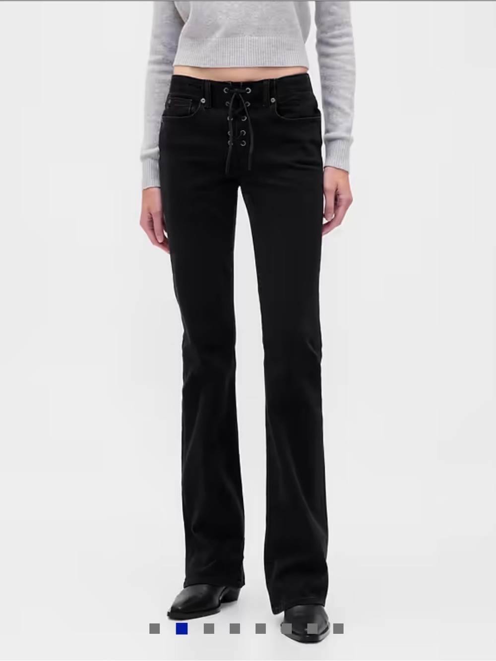 NWT: Gap Low Rise Long & Lean black lace up jeans size 33 regular